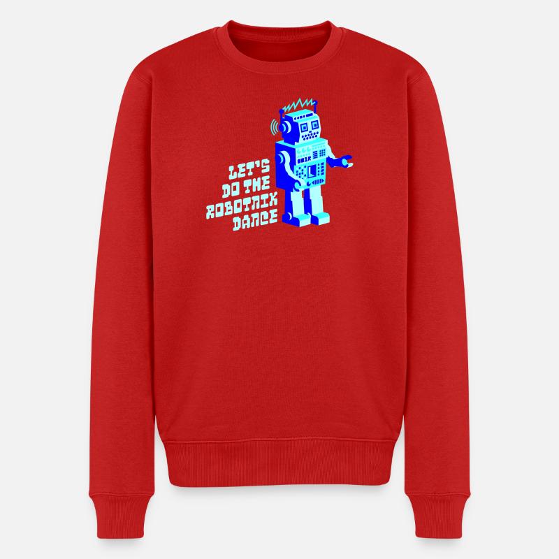 robotnik dance - old school robots - Männer Premium Bio Pullover - Rot