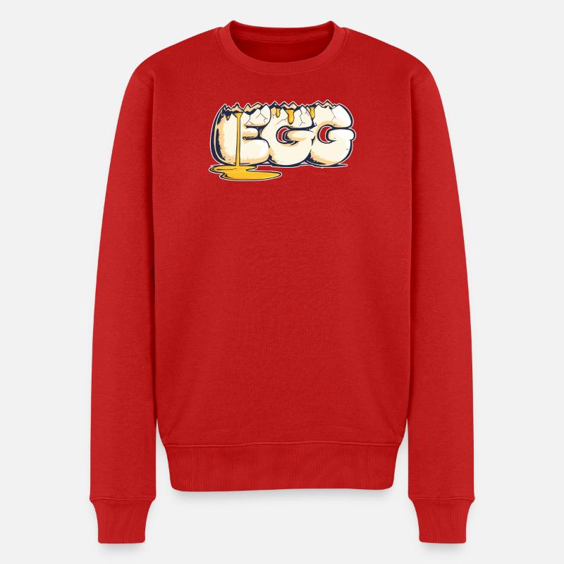 Egg, mot dessiné (2) - Pull Premium bio Homme - rouge