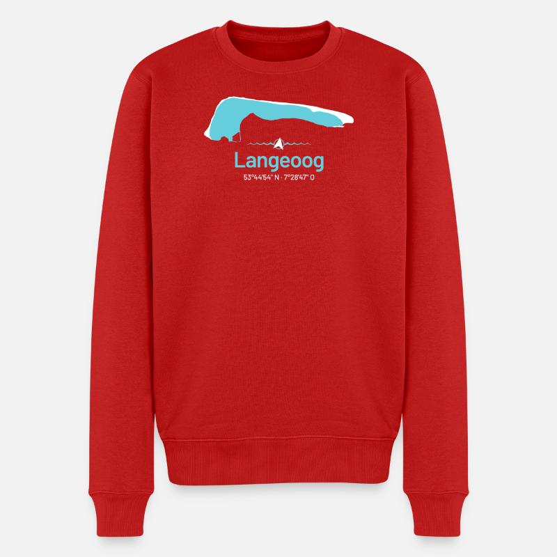 Langeoog | Carte de conception - Pull Premium bio Homme - rouge