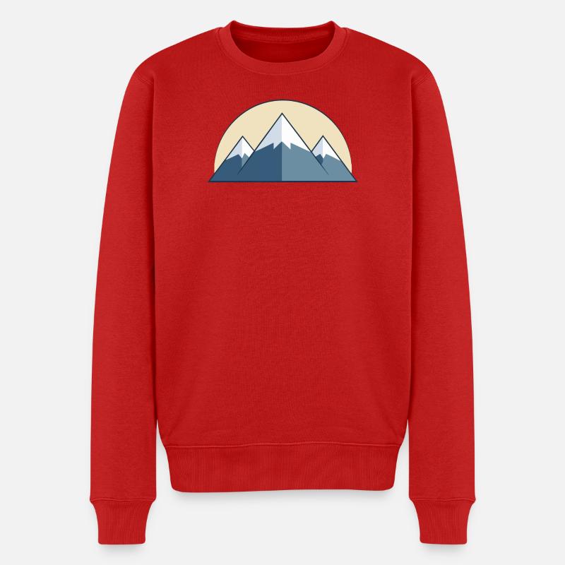 Gebirge - Männer Premium Bio Pullover - Rot