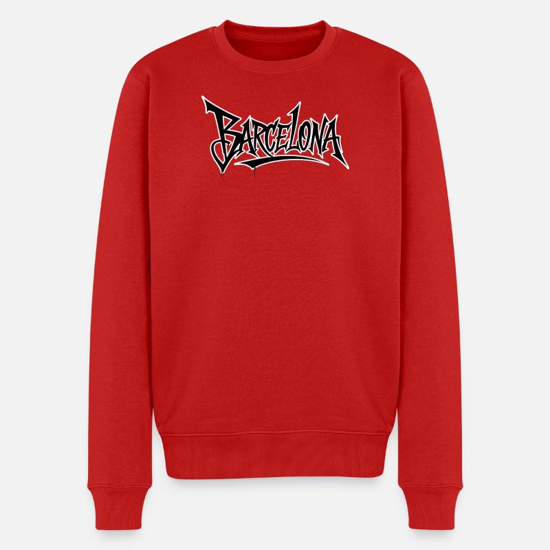 Lettrage de style graffiti de Barcelone - Pull Premium bio Homme - rouge