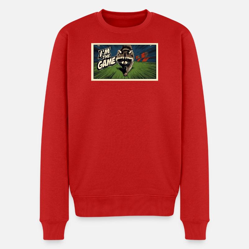 Ich bin das Game Waschbär - Männer Premium Bio Pullover - Rot