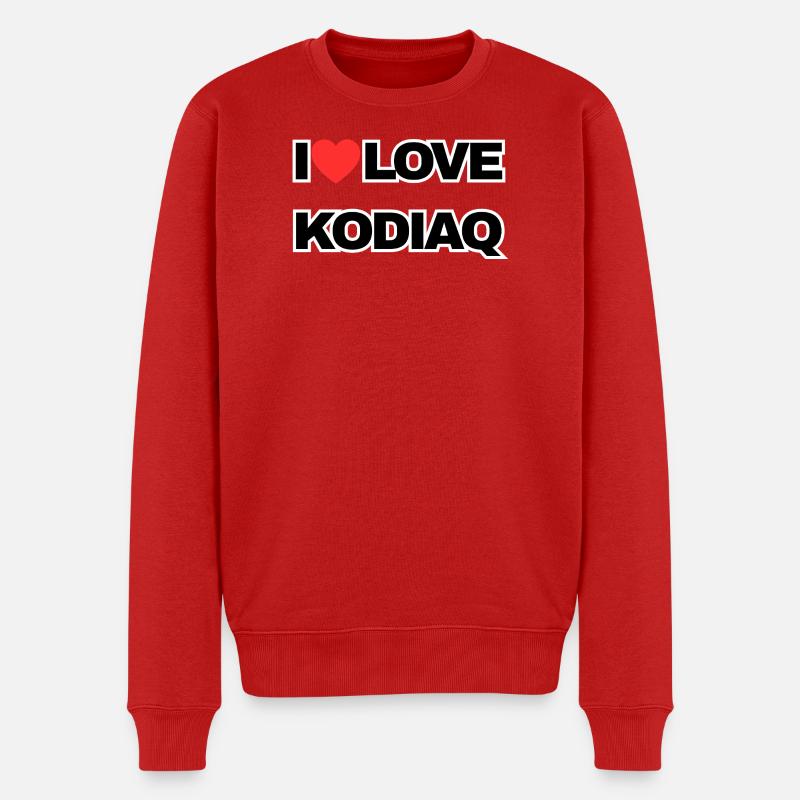 I Love KODIAQ  - Männer Premium Bio Pullover - Rot