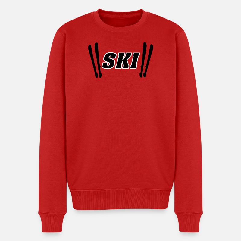 Skier - Männer Premium Bio Pullover - Rot