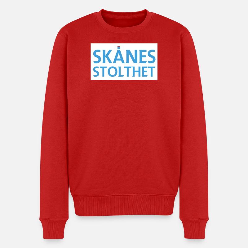 Der Stolz von Skåne - Männer Premium Bio Pullover - Rot