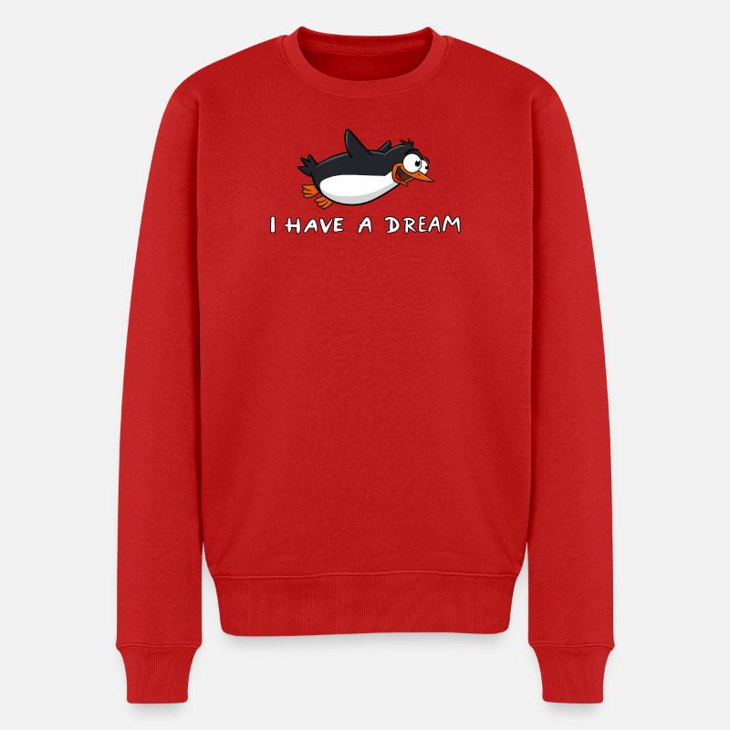 Pinguin - I have a dream - Männer Premium Bio Pullover - Rot