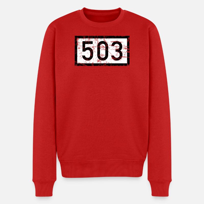 Rheinkilometer 503 - Wiesbaden am Rhein - Männer Premium Bio Pullover - Rot