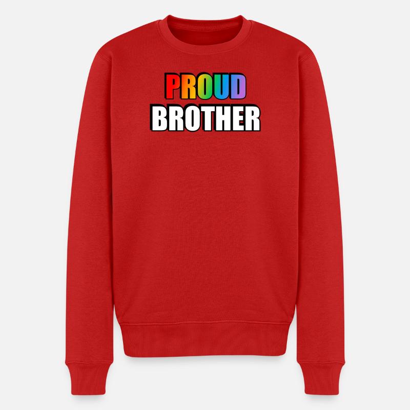 Stolzer Bruder LGBT Pride Regenbogen - Männer Premium Bio Pullover - Rot