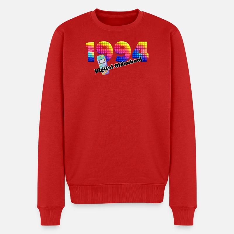 1994 – Frühe Digitale Ära - Männer Premium Bio Pullover - Rot