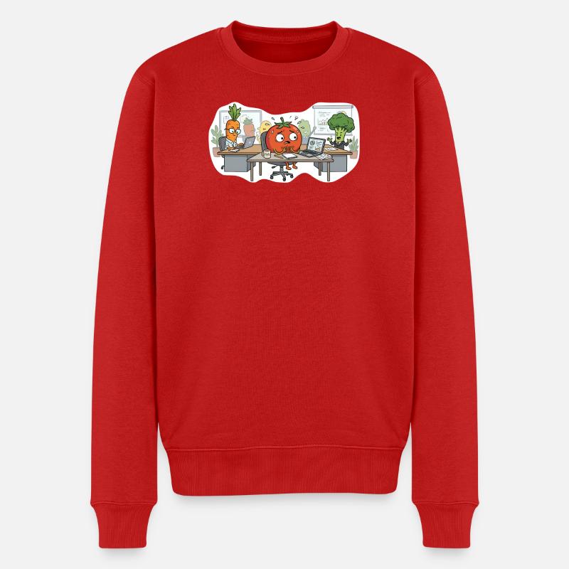 Stressed Tomato – Office Vegetables - Männer Premium Bio Pullover - Rot