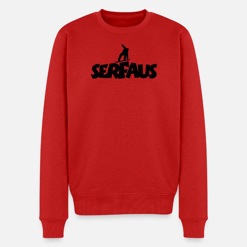 Serfaus Snowboard Snowboarding - Männer Premium Bio Pullover - Rot