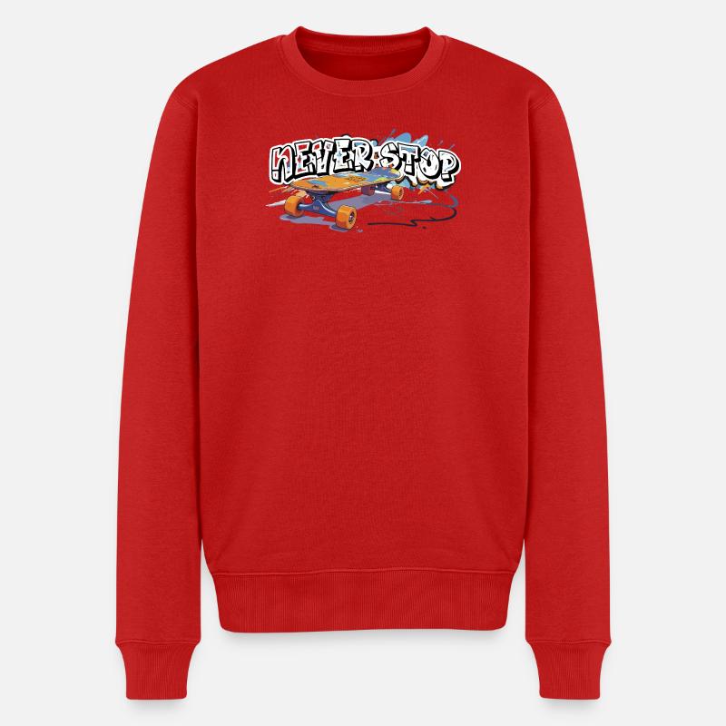 Farbiger Skateboard Graffiti Design - Männer Premium Bio Pullover - Rot