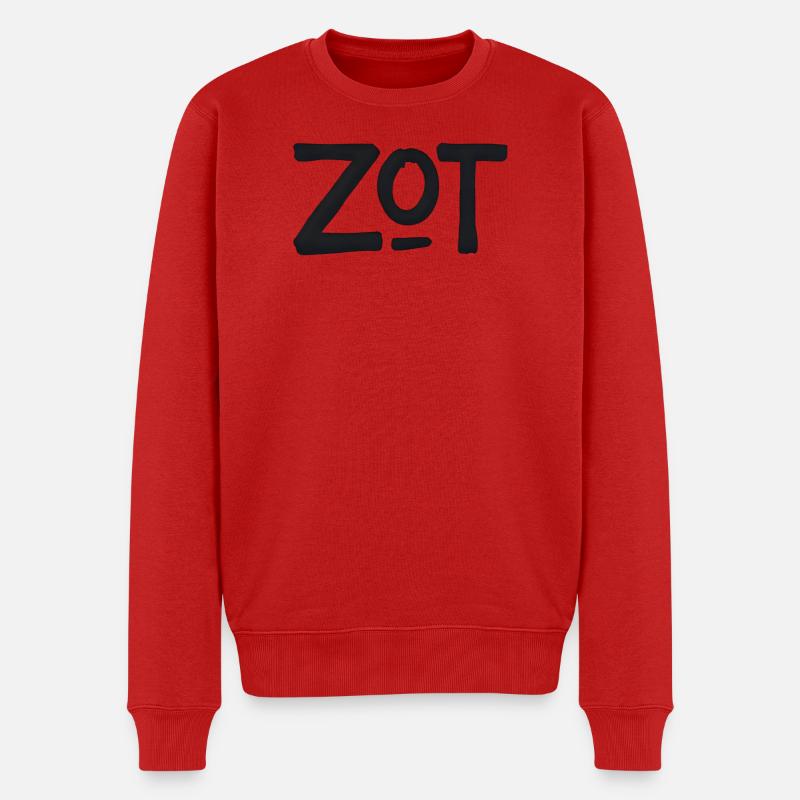 ZOT Bold Brushstroke Logo - Männer Premium Bio Pullover - Rot