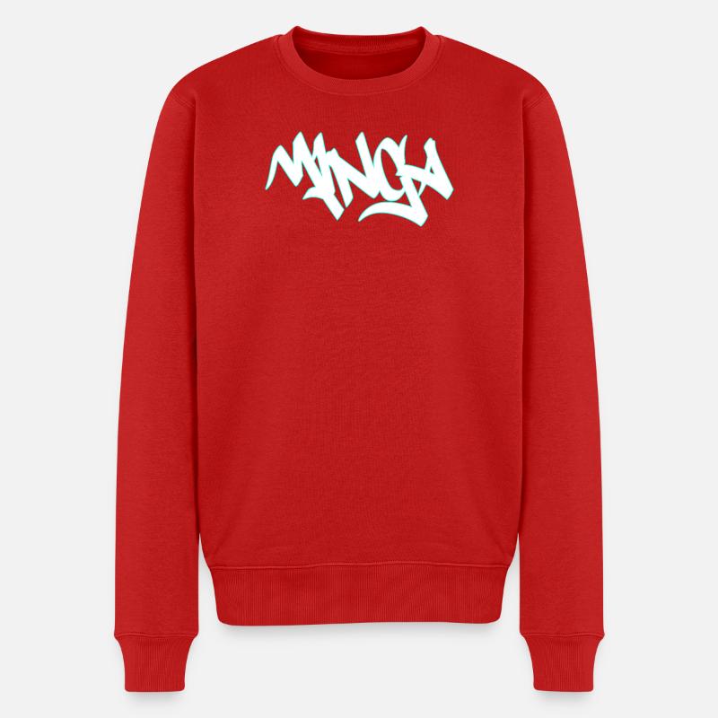 Graffiti Mibga Neon Schriftzug - Männer Premium Bio Pullover - Rot