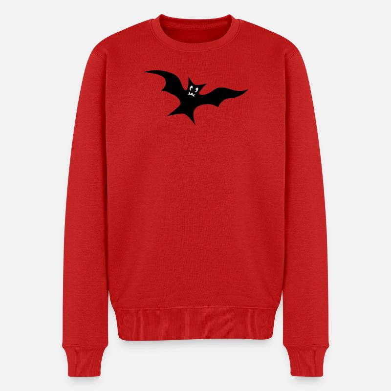 Fledermaus - Männer Premium Bio Pullover - Rot