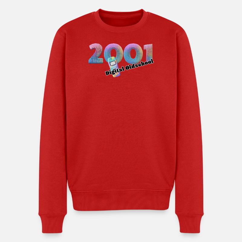 2001 – Früher Mobiler Lifestyle - Männer Premium Bio Pullover - Rot