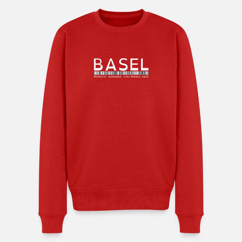 BASEL - Männer Premium Bio Pullover - Rot