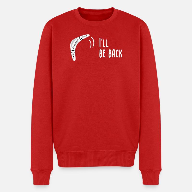 Boomerang I'll be back - Männer Premium Bio Pullover - Rot
