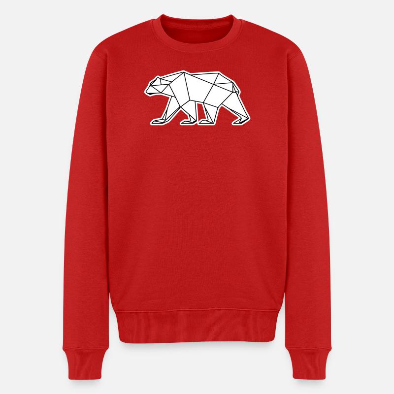 Icône polygonale de l’ours polaire - Pull Premium bio Homme - rouge