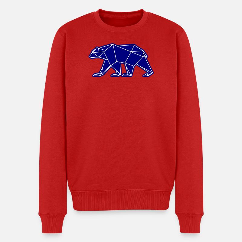 Eisbär Polar Bär Polygon Symbol - Männer Premium Bio Pullover - Rot