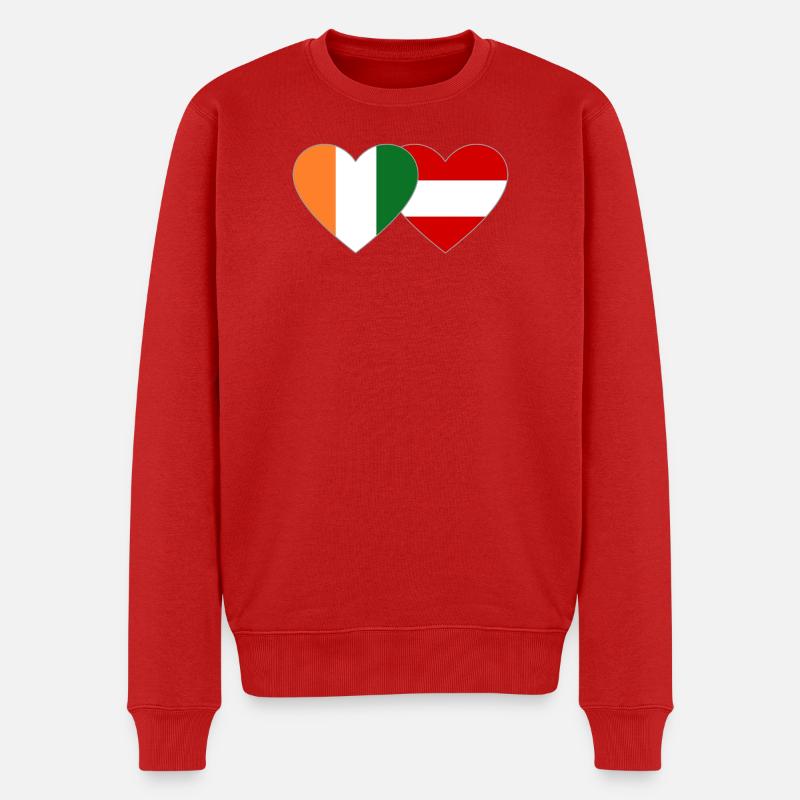 Elfenbeinküste Österreich Flagge Herz - Männer Premium Bio Pullover - Rot