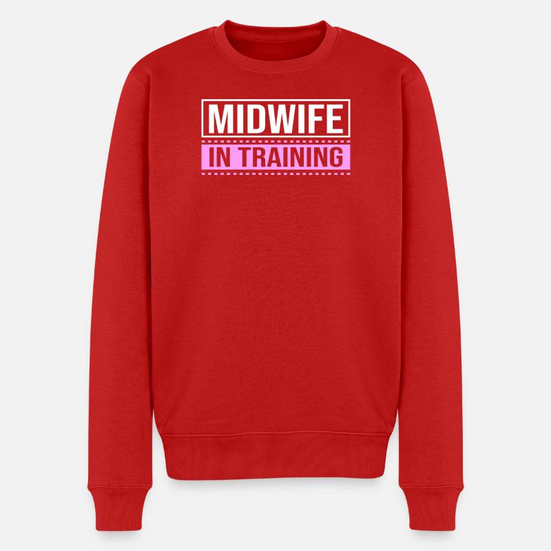 Hebamme - Männer Premium Bio Pullover - Rot
