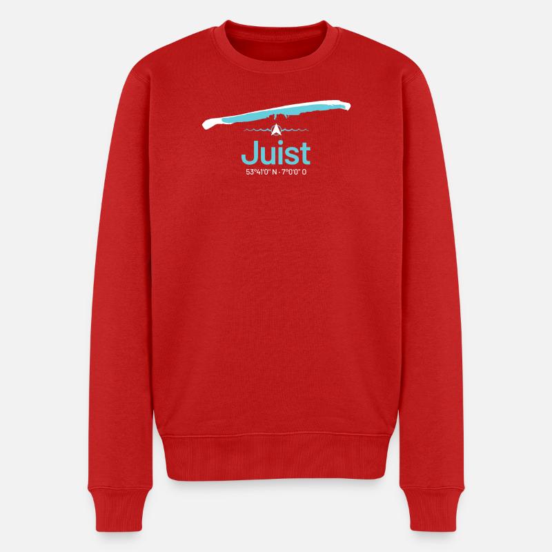 Juist | Design-Landkarte - Männer Premium Bio Pullover - Rot