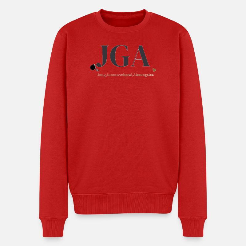Junggesellenabschied Herzdesign - Männer Premium Bio Pullover - Rot