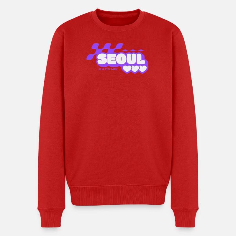 Seoul Racing Violet Rétro - Pull Premium bio Homme - rouge