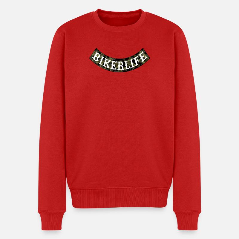 Bikerlife Camouflage Banner - Männer Premium Bio Pullover - Rot