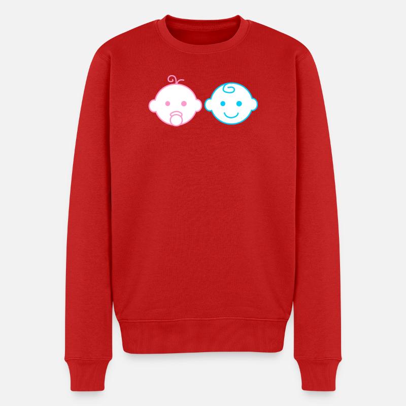 Baby Junge unser Mädchen - Männer Premium Bio Pullover - Rot