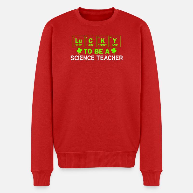 Glücklich, Naturwissenschaftslehrer zu sein - Männer Premium Bio Pullover - Rot