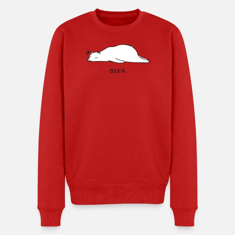 Lustiger Bär - Männer Premium Bio Pullover - Rot