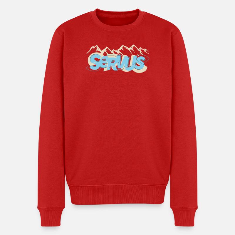 Servus Panorama - Männer Premium Bio Pullover - Rot
