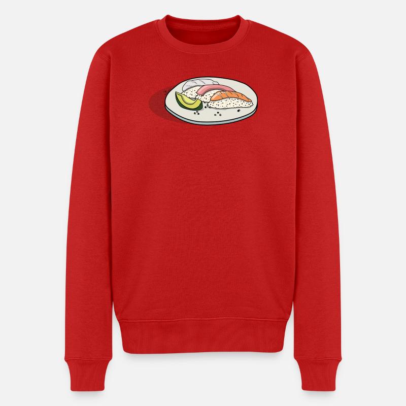 Sushi - Männer Premium Bio Pullover - Rot