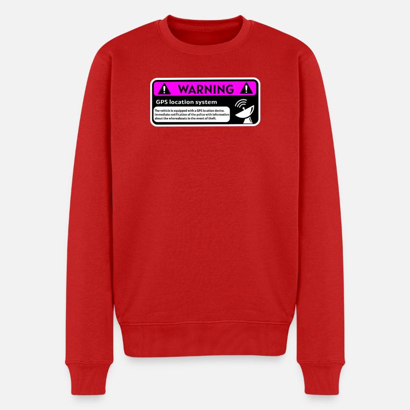 GPS-Standort-Alarm - Männer Premium Bio Pullover - Rot