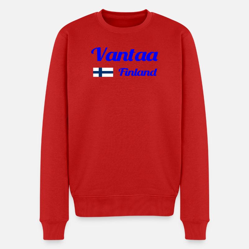 Vantaa Finnland Drucken - Männer Premium Bio Pullover - Rot