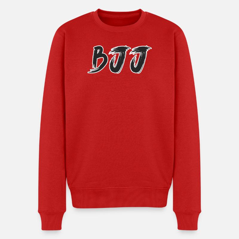 BJJ Schwarzer Gürtel – Jiu Jitsu Rang Design - Männer Premium Bio Pullover - Rot