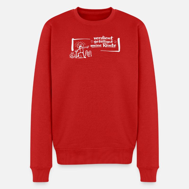Verdient gefälligst meine Rente! - Männer Premium Bio Pullover - Rot