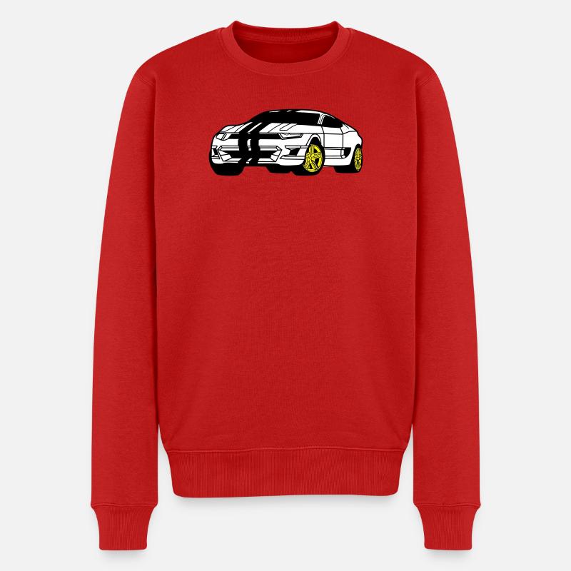 Sportwagen - Sportauto - Coupé - Männer Premium Bio Pullover - Rot