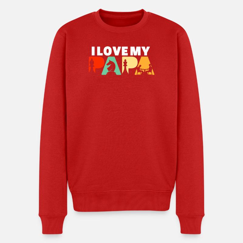 Chess Heartbeat, Pulse-Strategie, Silhouettenkunst - Männer Premium Bio Pullover - Rot