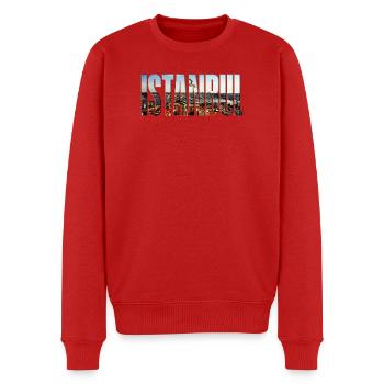 Istanbul Skyline Lettering - Men's Premium Organic Jumper - red - Front - Nico (187cm)