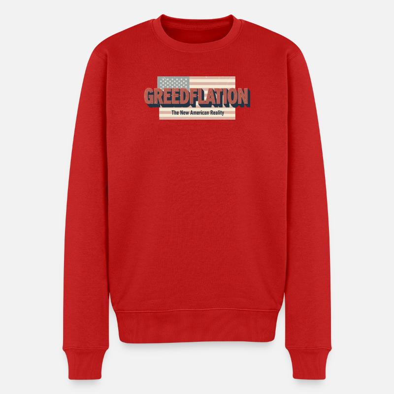 Greed Flation Patriotisches Design - Männer Premium Bio Pullover - Rot