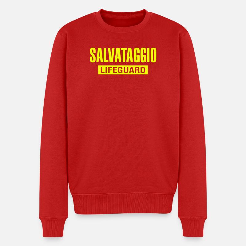 Rettungsschwimmer Bold Rescue - Männer Premium Bio Pullover - Rot