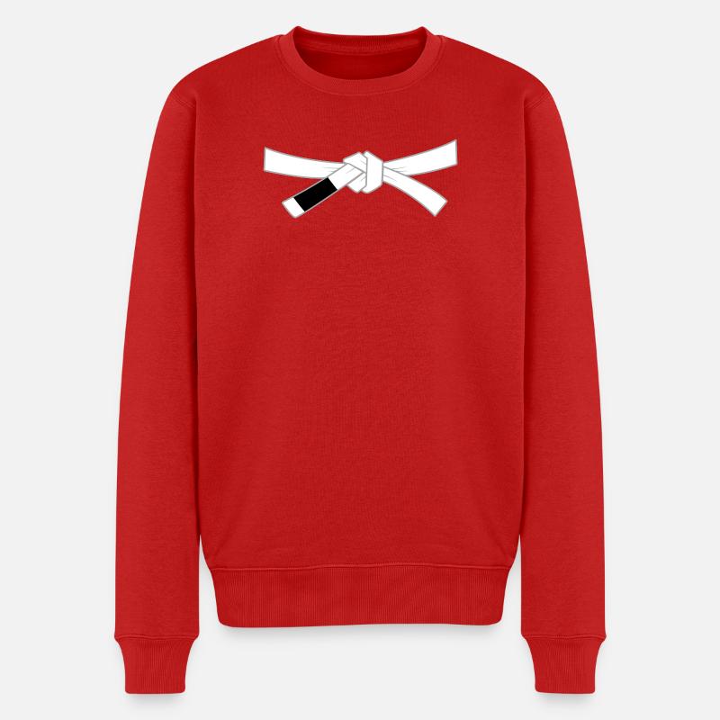 Whitebelt - Weißgurt - Männer Premium Bio Pullover - Rot