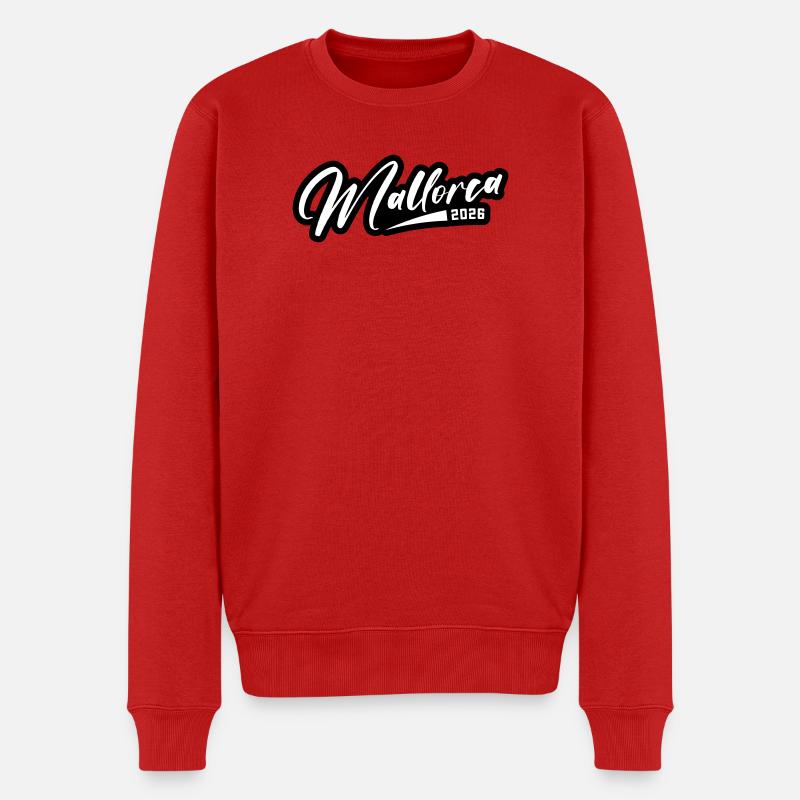 Mallorca 2026 Schriftzug - Männer Premium Bio Pullover - Rot