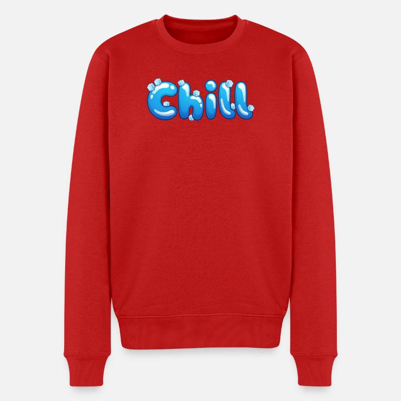 Chill – Fun Bubble Font Cool Summer Vibes T-Shirt - Pull Premium bio Homme - rouge