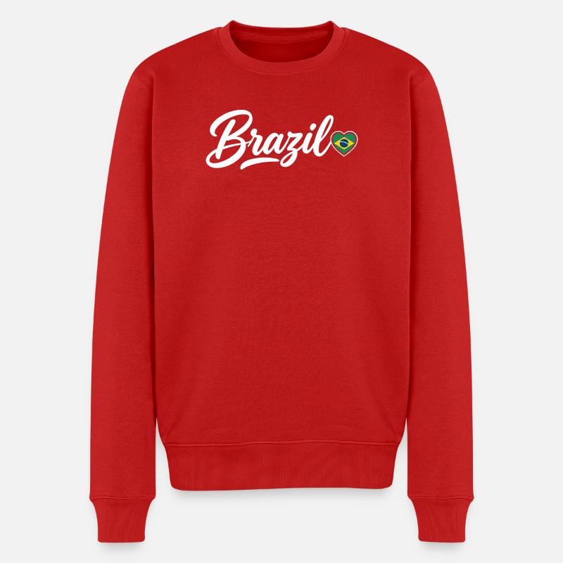 Scénario brésilien avec drapeau amoureux - Pull Premium bio Homme - rouge