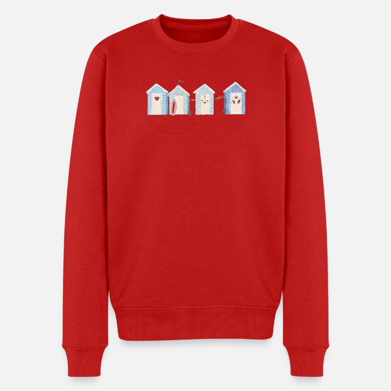 Ein Tag am Meer - Männer Premium Bio Pullover - Rot
