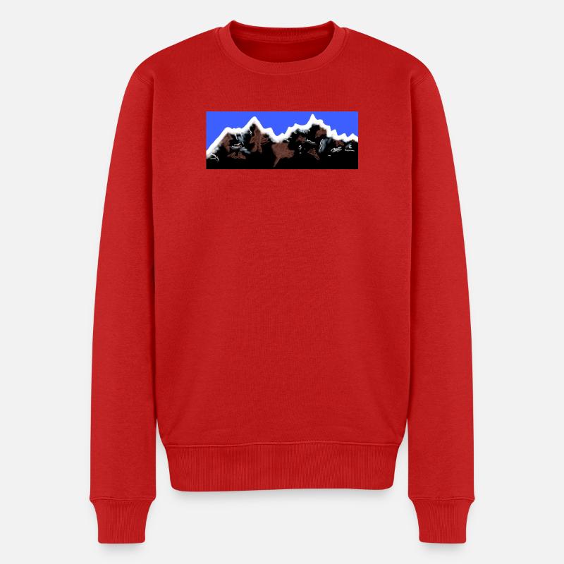 Berge  - Männer Premium Bio Pullover - Rot